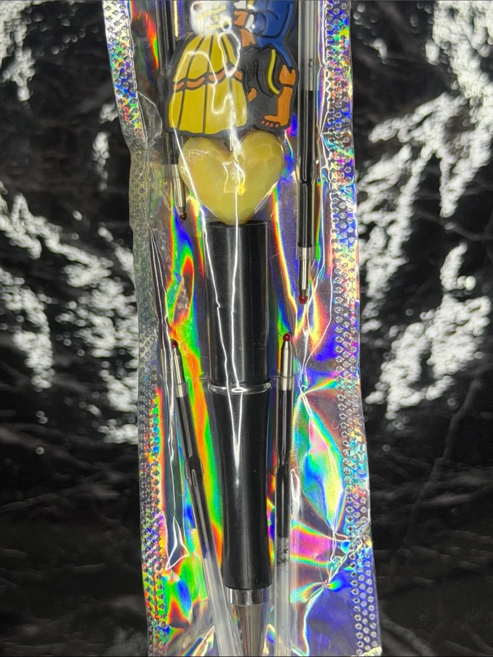 Beauty and the Beast Focal Bead Pen  Black and Blue Ink